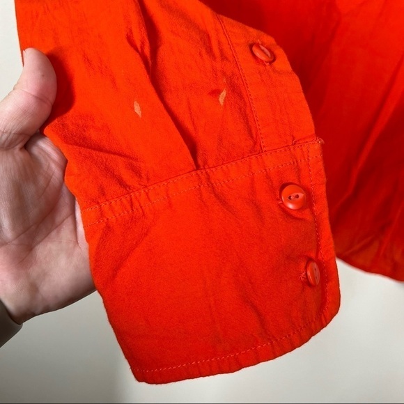 Current Elliot The Asley Button Up Ruffle Shirt Front Knot Size Medium Cotton - Picture 11 of 12